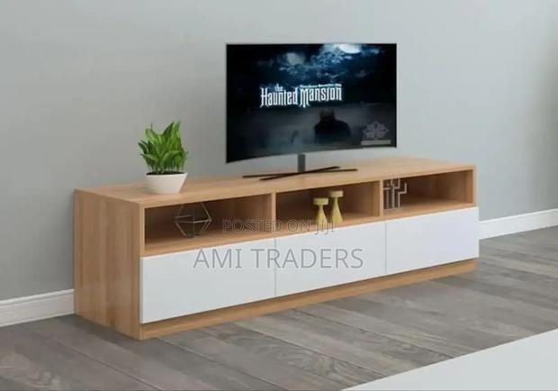 Natural Brown & White Tv Stand 6FT.