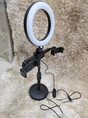 Desktop Ring Light With Dual Phone Holder.