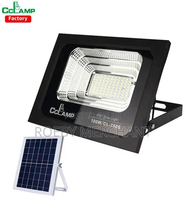 Cclamp Bright LED Powerful Solar Security Floodlight 100W