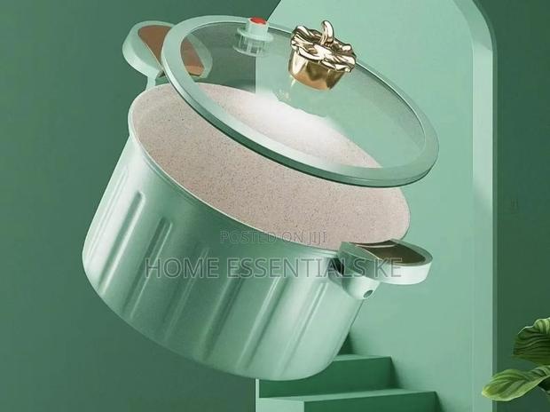 10L Nonstick Mini Pressure Cooker Sufuria - Blue Colour - thumbnail 2