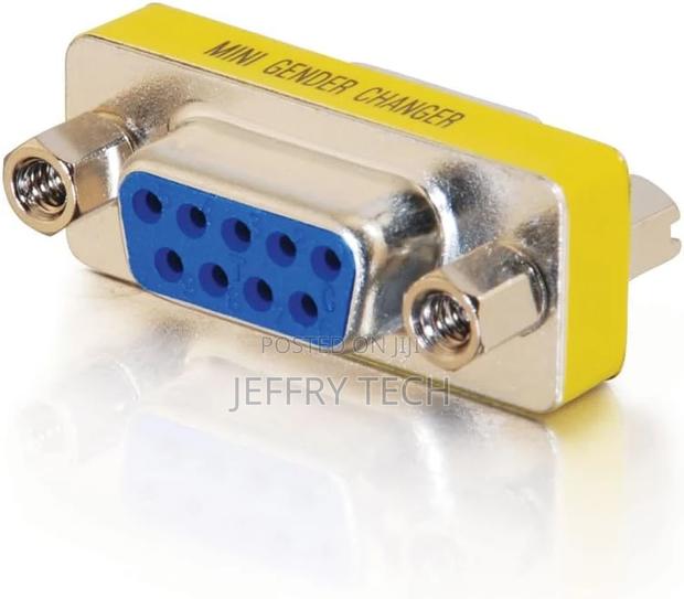 DB9 F/F Serial RS232 Mini Gender Changer/Coupler, Nickel