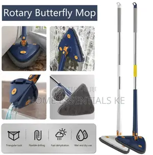 *Triangle Mop 360 Rotatable Adjustable Mop -Microfiber