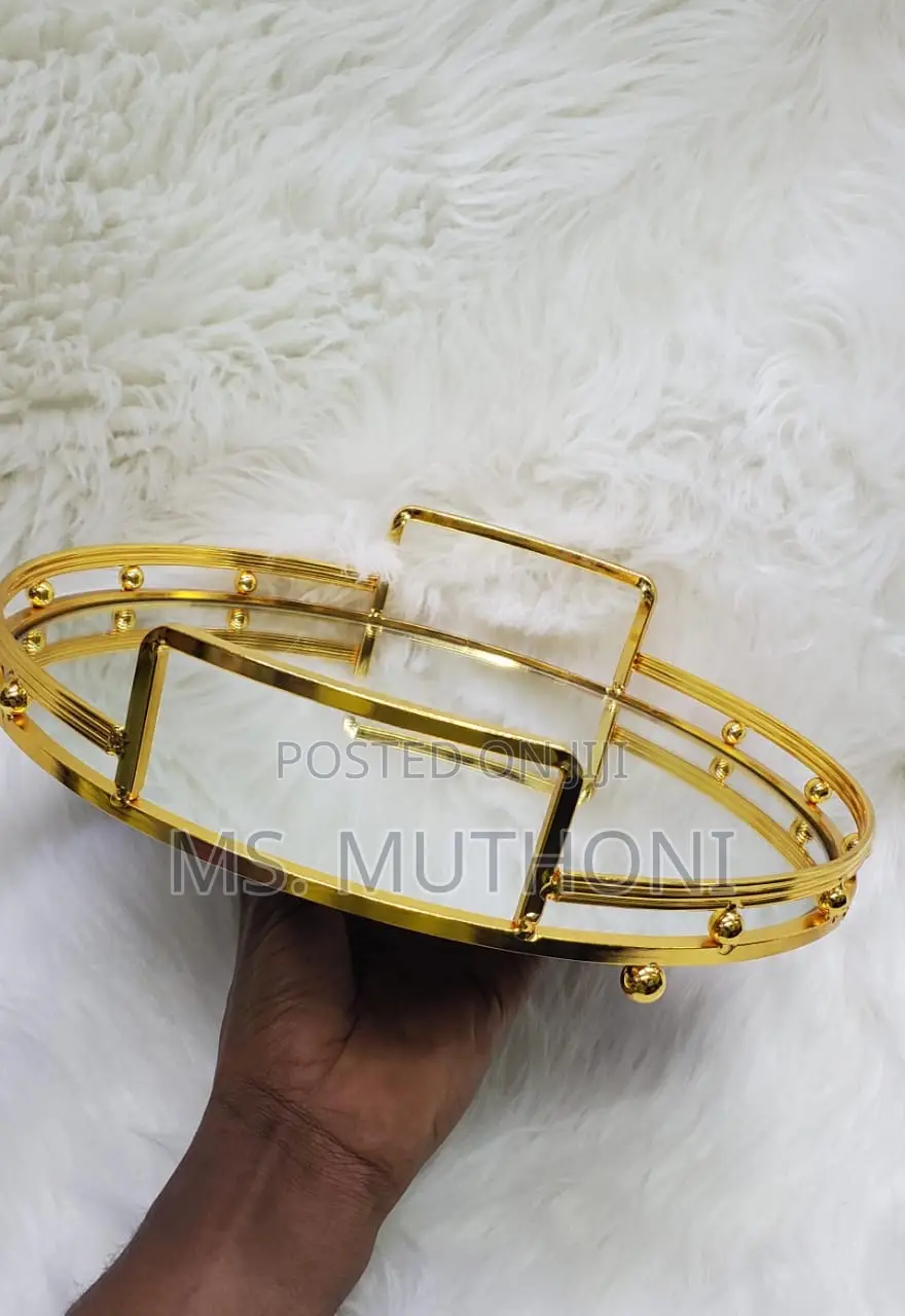 Decorative Dining /Cosmetics Vanity Tray Marb ,Tempered Glas