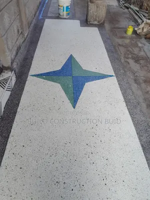 White Cement Terrazzo Flooring Services in Kenya.