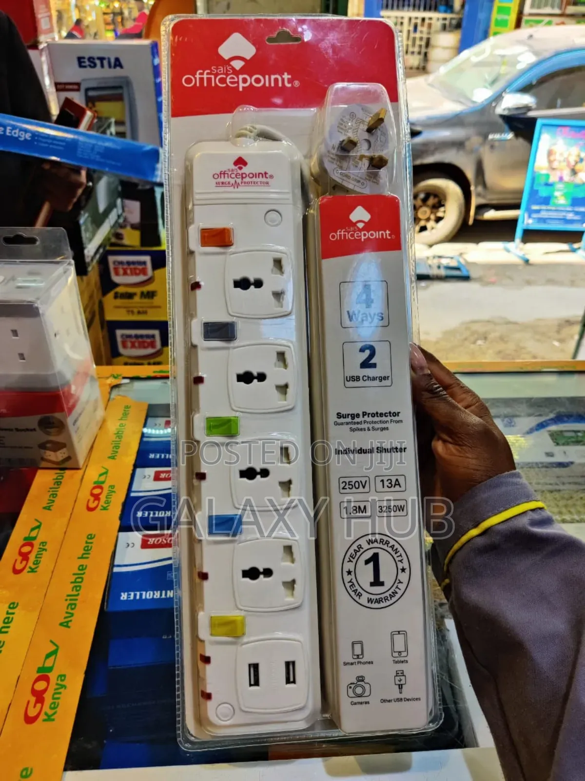 *Office Point Extension 4way With Usb Ports Surge Protected
