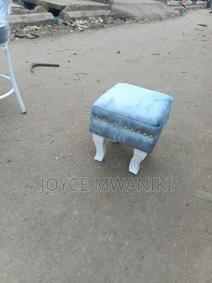 Pedicure Stool, White and Grey - thumbnail 2
