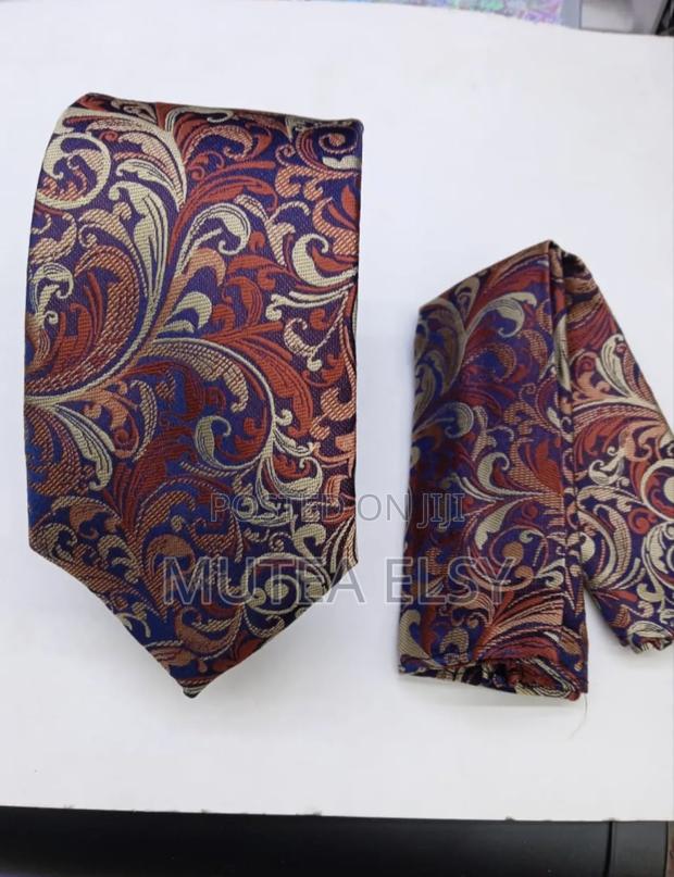 Coffee Brawn, Beige and Navyblue Vintage Tie Sets. - thumbnail 2