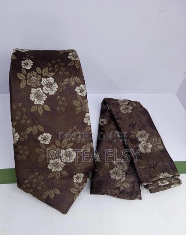 Coffee Brawn, Beige and Navyblue Vintage Tie Sets. - thumbnail 3