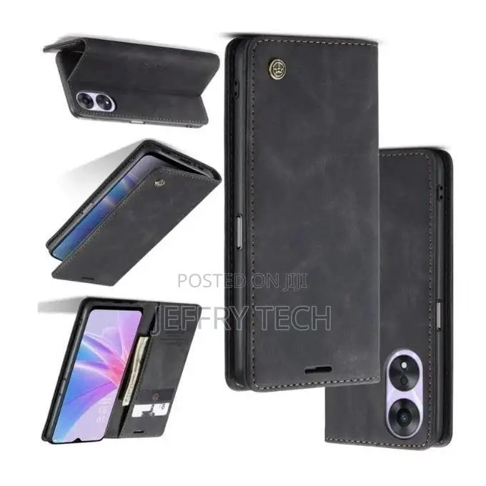 Caseme Phone Case for Wallet Black Retro Suede Leather Flip