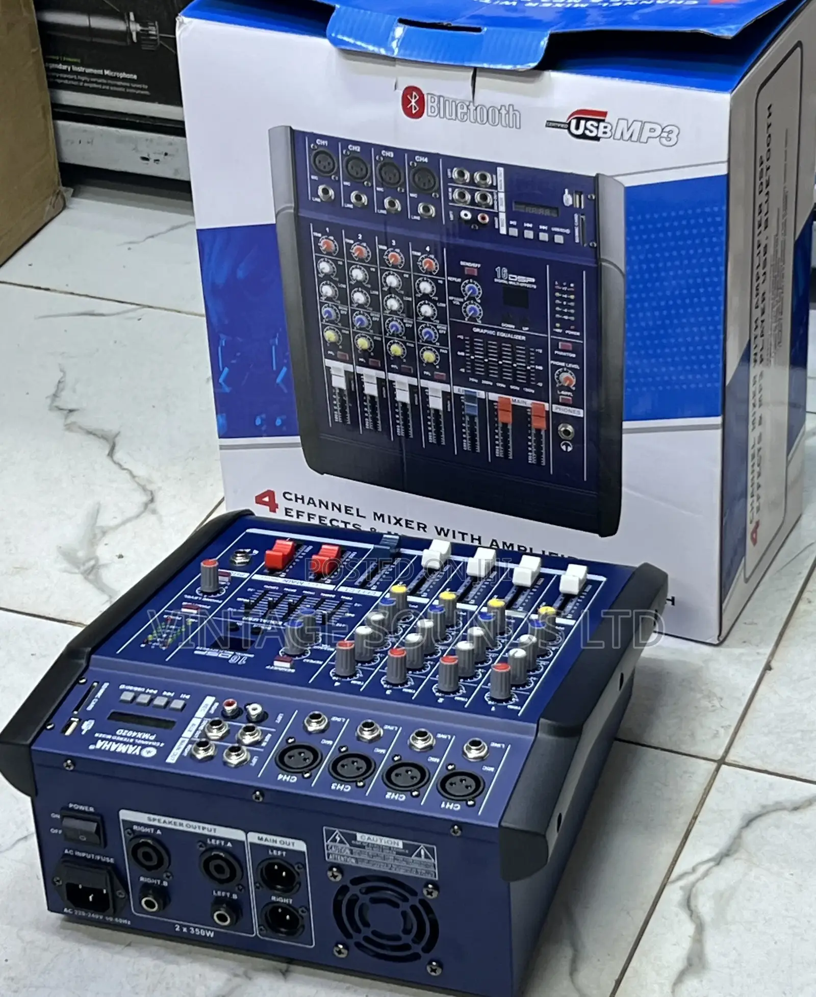 4 Channel Powered Mixer Amplifier With BT Usb Line