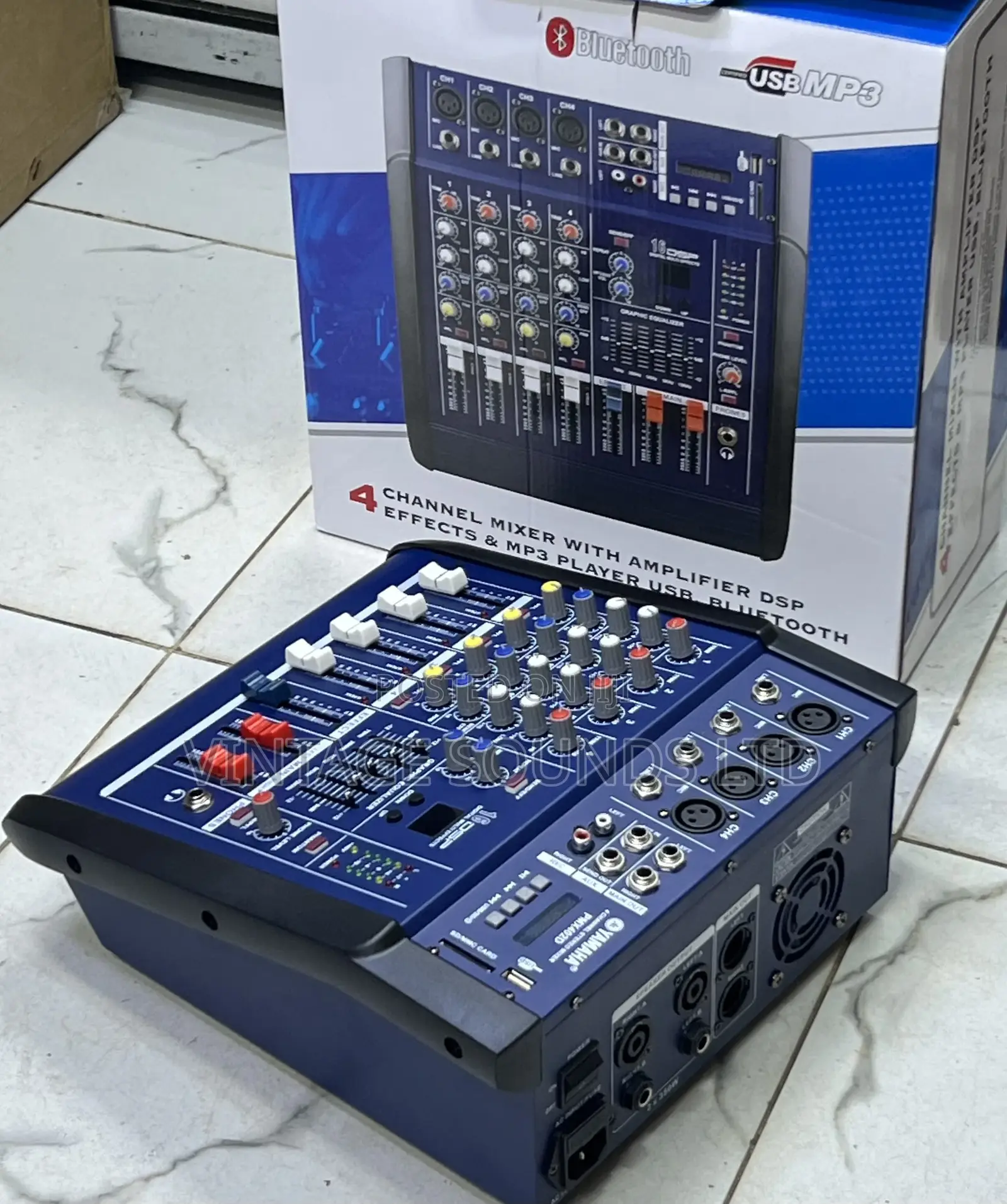4 Channel Powered Mixer Amplifier With BT Usb Line