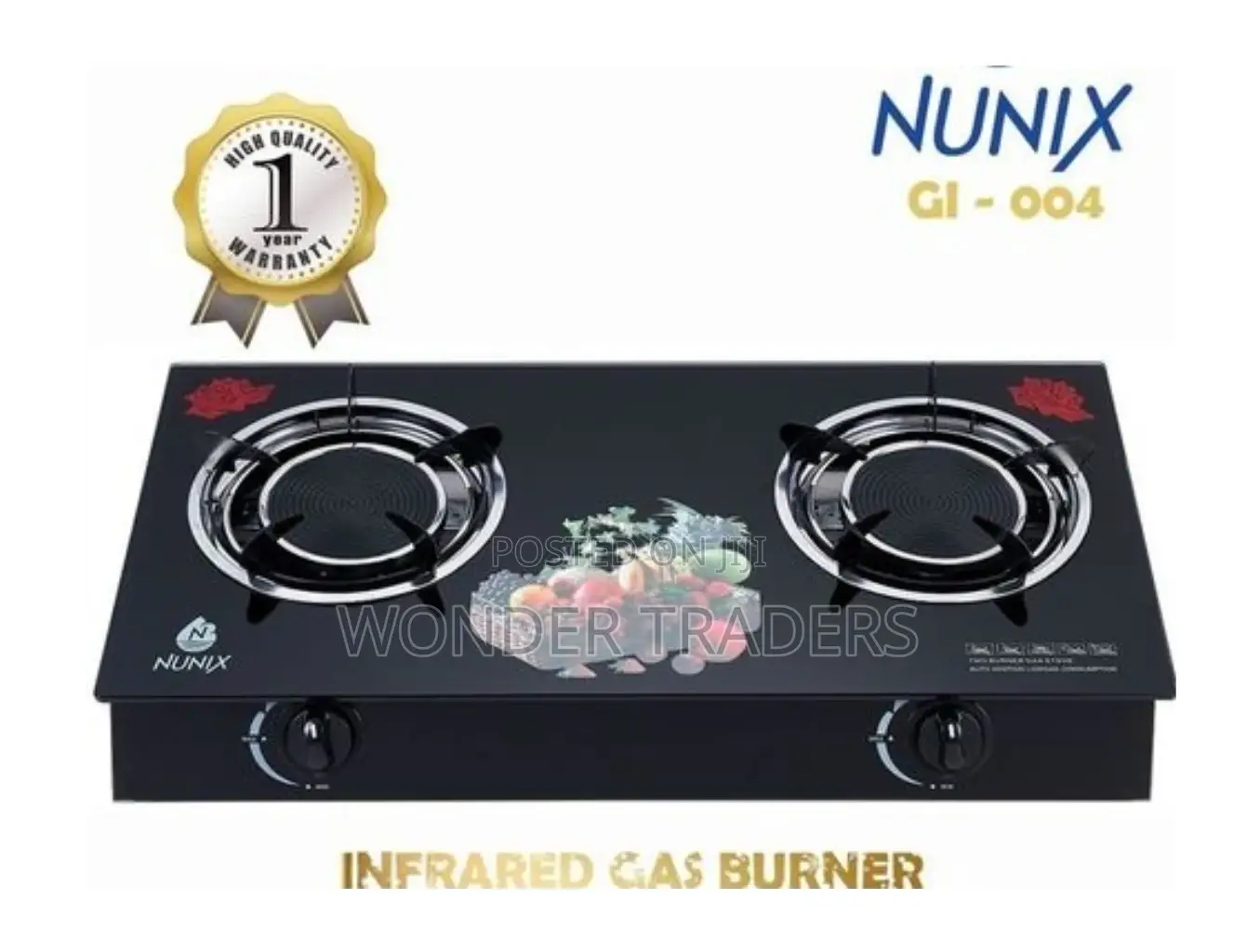 Infrared 2 Burner Glass Top- Nunix