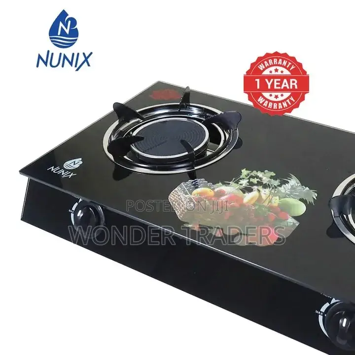 Infrared Gas Stove Double Burmer Tempered Glass