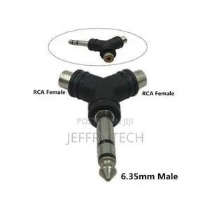Audio Splitter Stereo 6.35mm Male Plug To RCA Female Jack Ad
