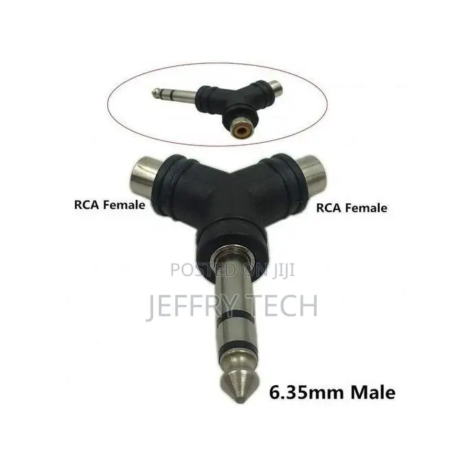 Audio Splitter Stereo 6.35mm Male Plug To RCA Female Jack Ad