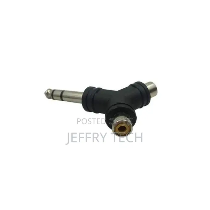 Audio Splitter Stereo 6.35mm Male Plug To RCA Female Jack Ad