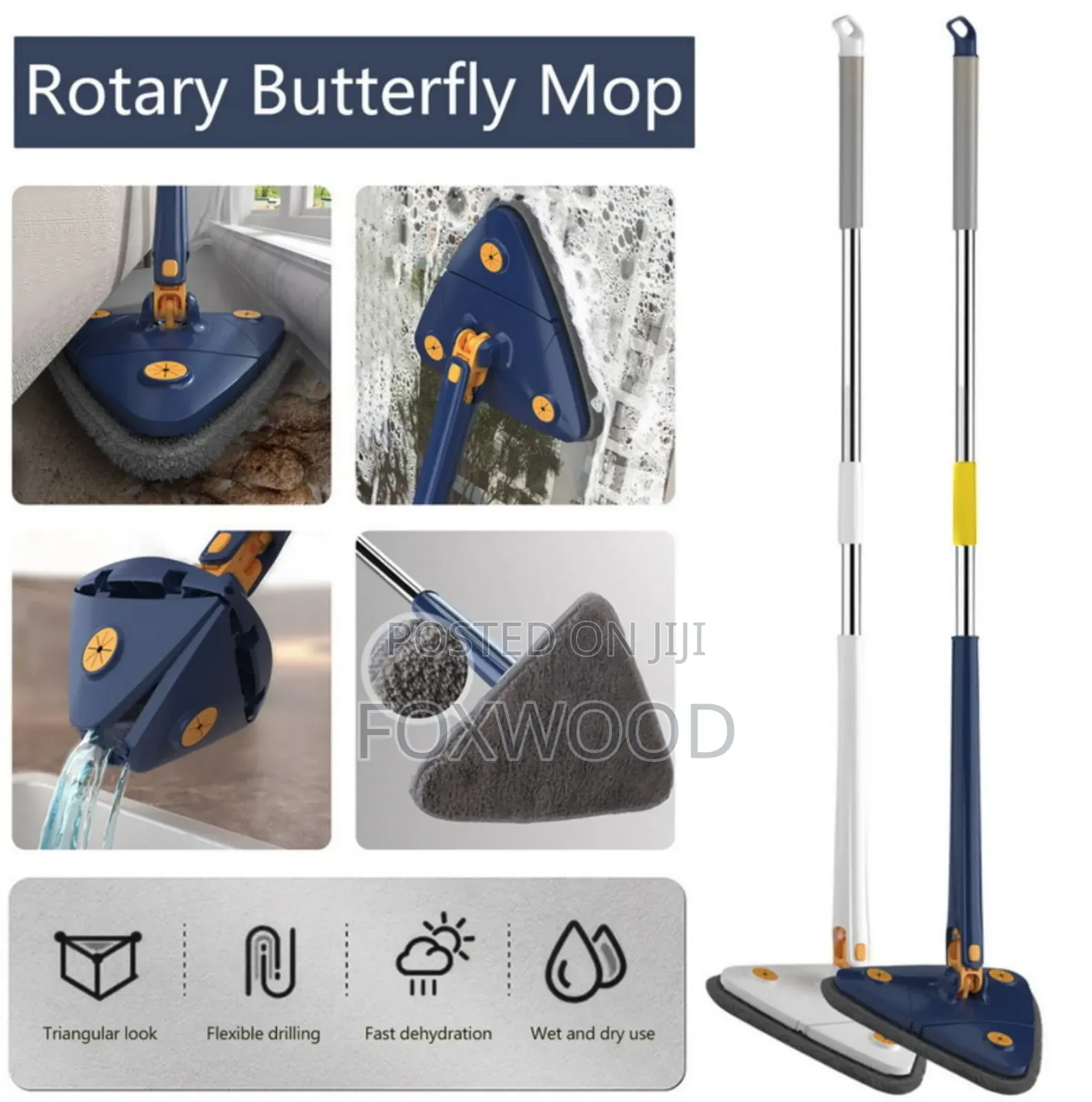 *Back in Stock  *
 Long Handle Triangular Twist Mop