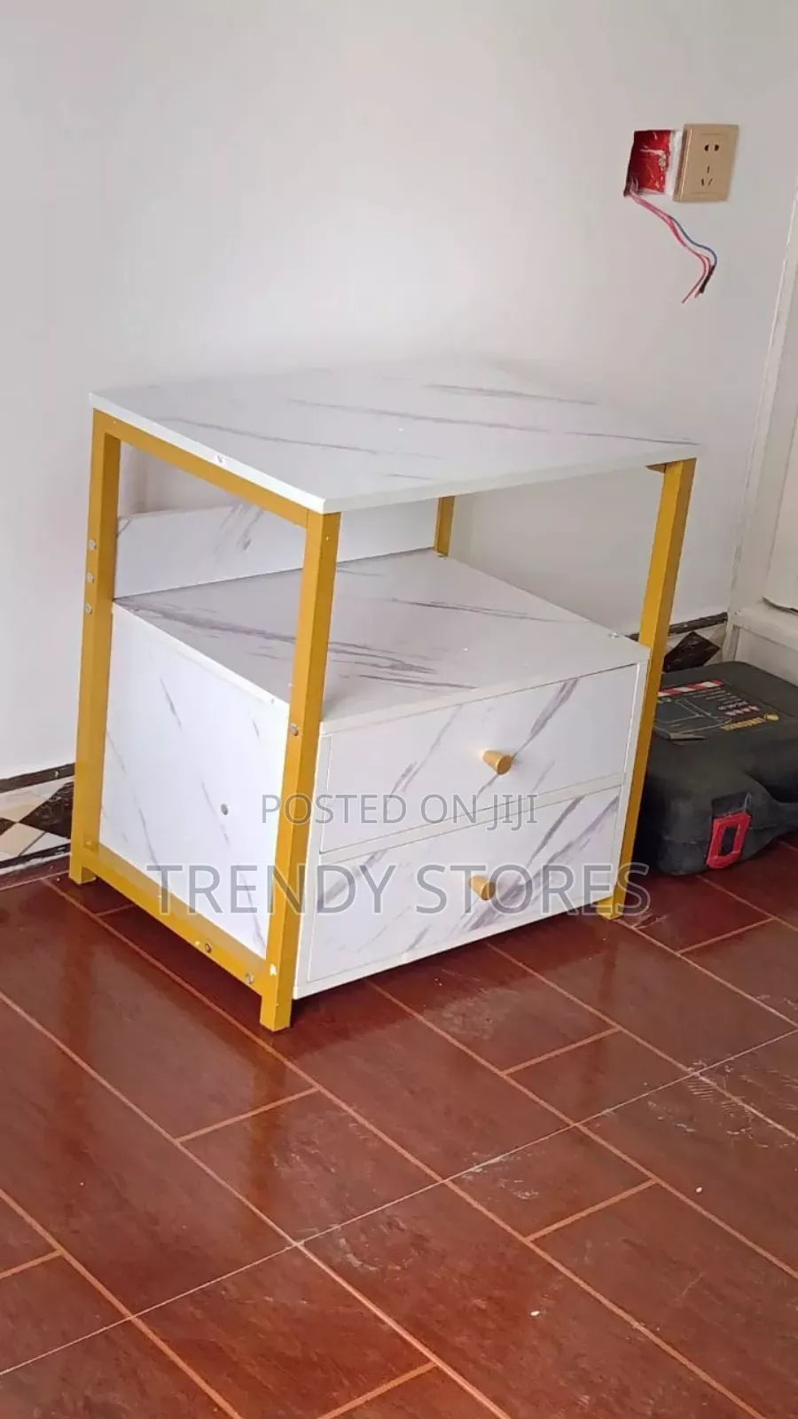 White Marble Bedside Table