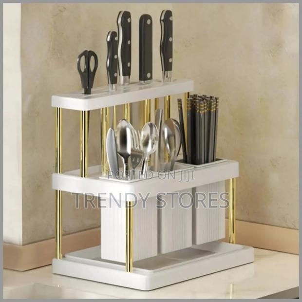 White Kitchen Cutlery Holder - main view