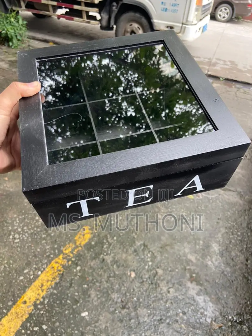 9 Grids Wooden Tea Bags Organizer