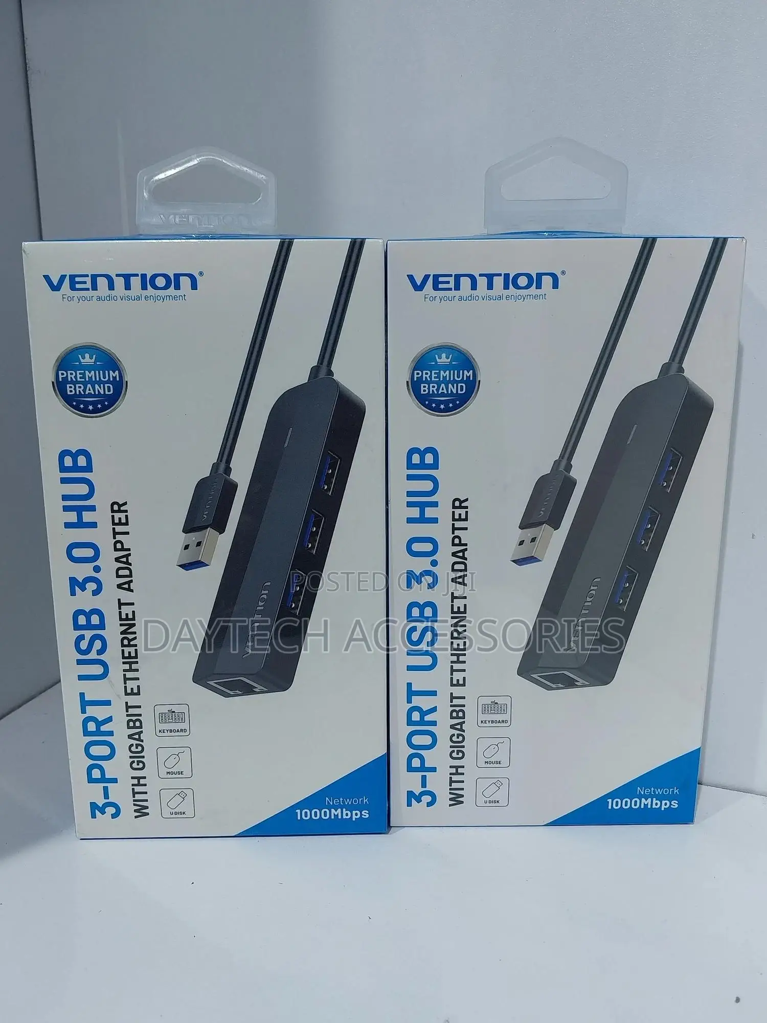Vention Usb Hub 3 Port Usb 3.0 Hub With Rj 45 Gigabit Lan