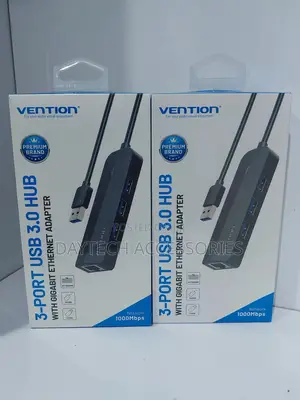 Vention Usb Hub 3 Port Usb 3.0 Hub With Rj 45 Gigabit Lan