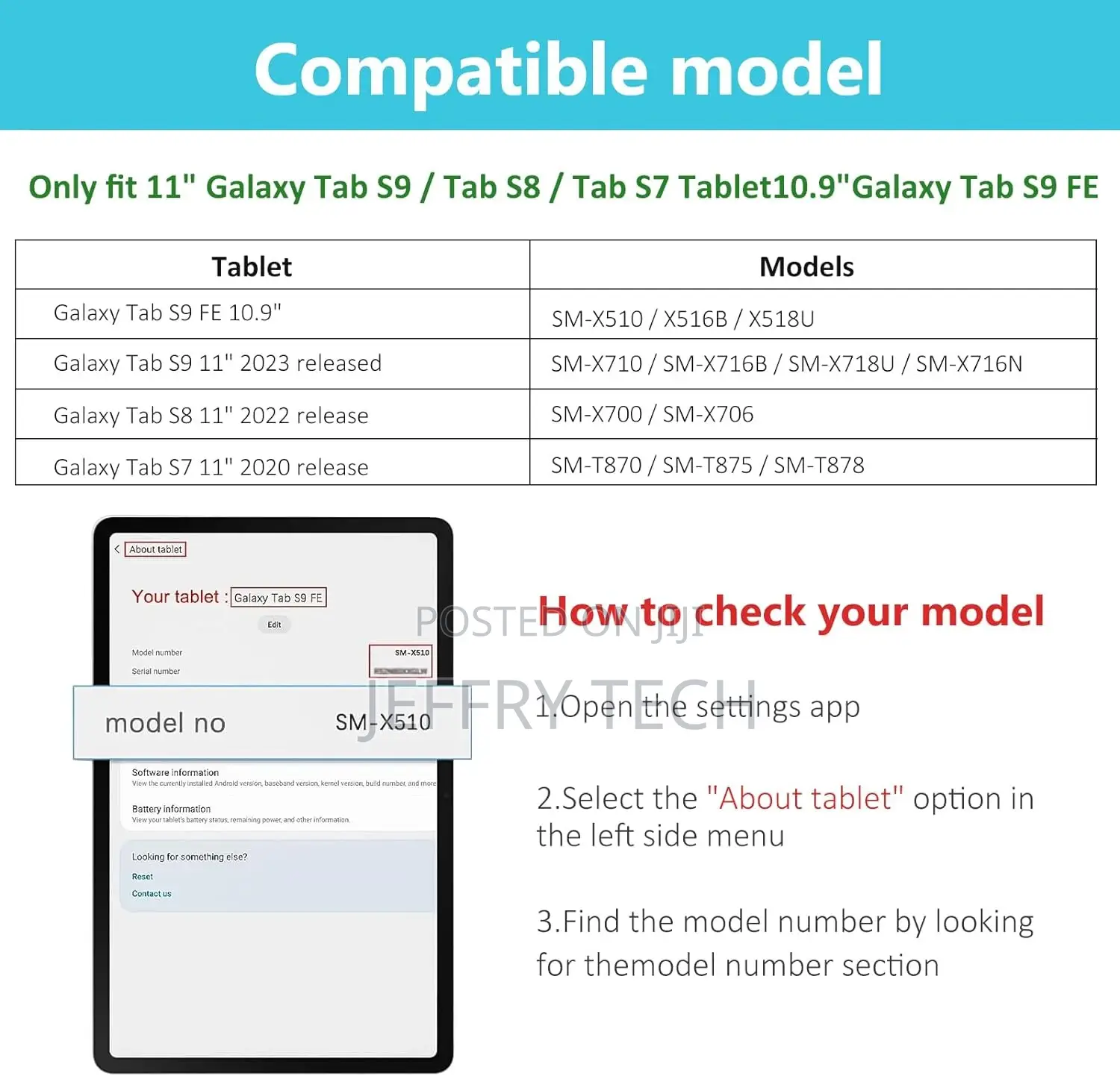 Screen Protector for Galaxy Tab S9 FE 10.9"/ S9 2023/ Tab S8
