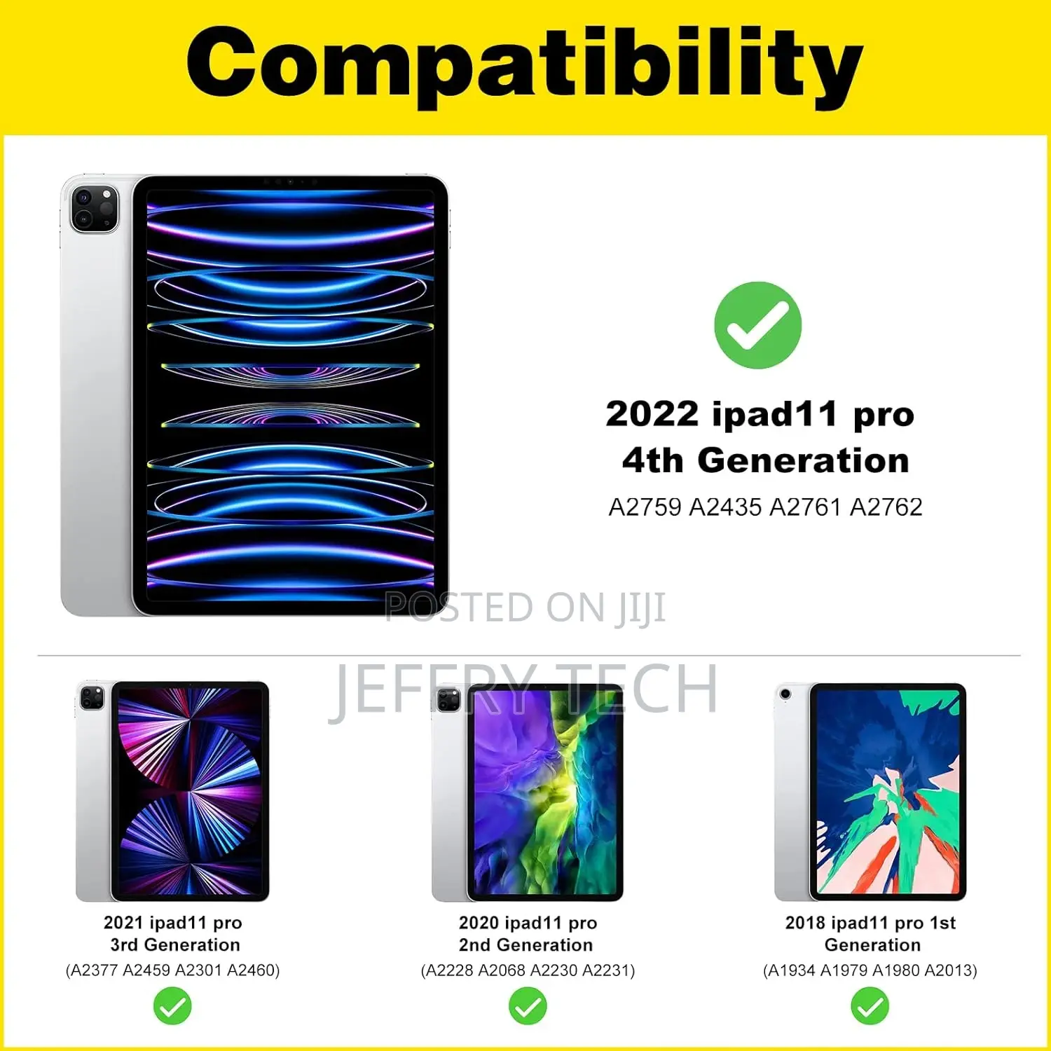 iPad Pro 11 Inch 4 3 2 1 Gen 2022 2021 2020 2018 Screen Prot