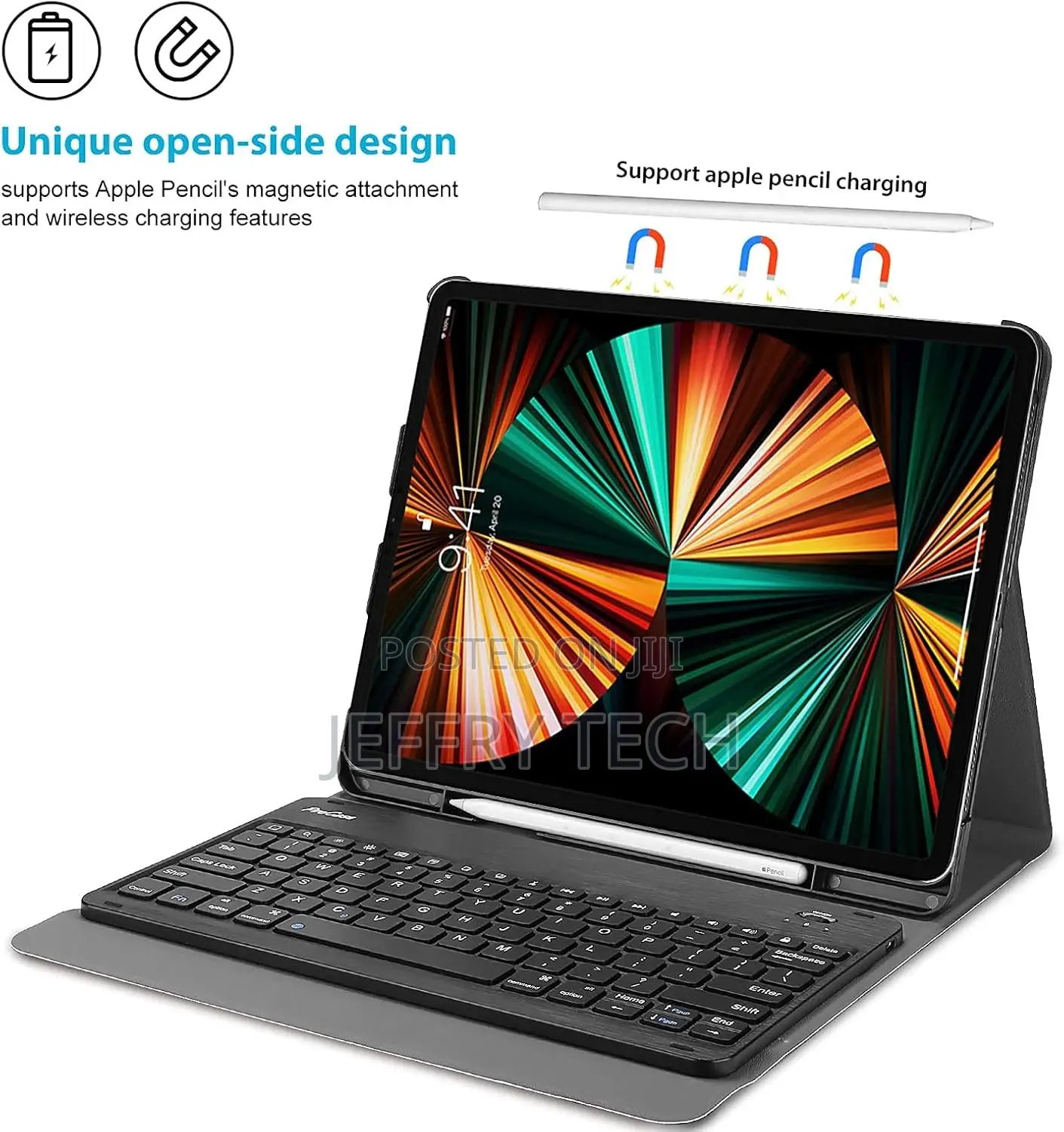 Keyboard Case for iPad Pro 12.9 2022 2021 2020 2018, Slim Sh