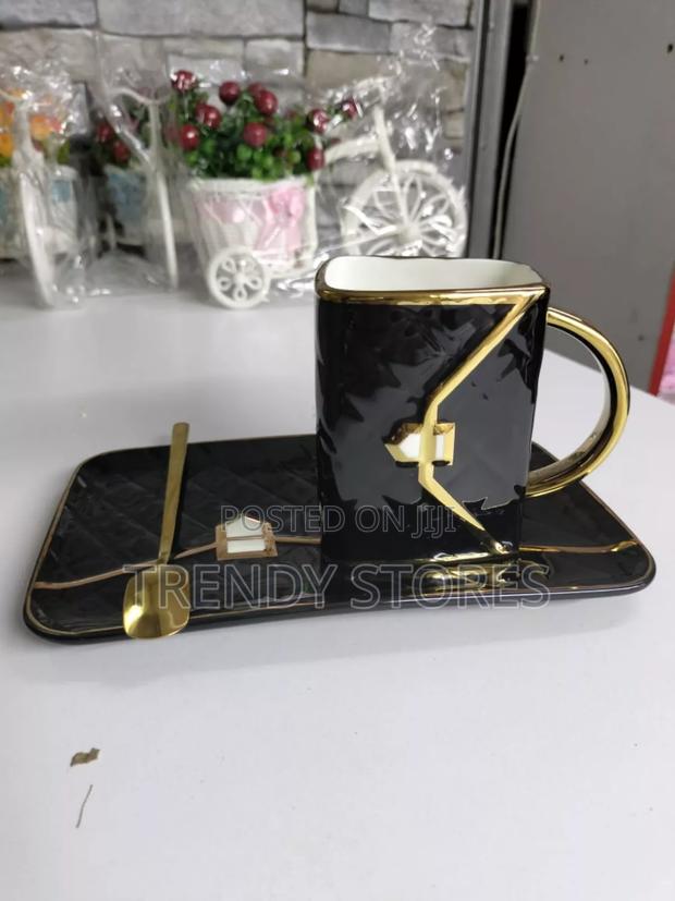Black Ceramic Bag Shaped Mug - main view