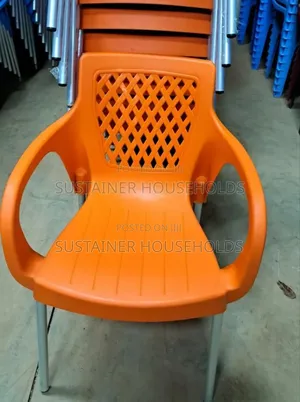 Orange Plastic Chairs With Metal Legs