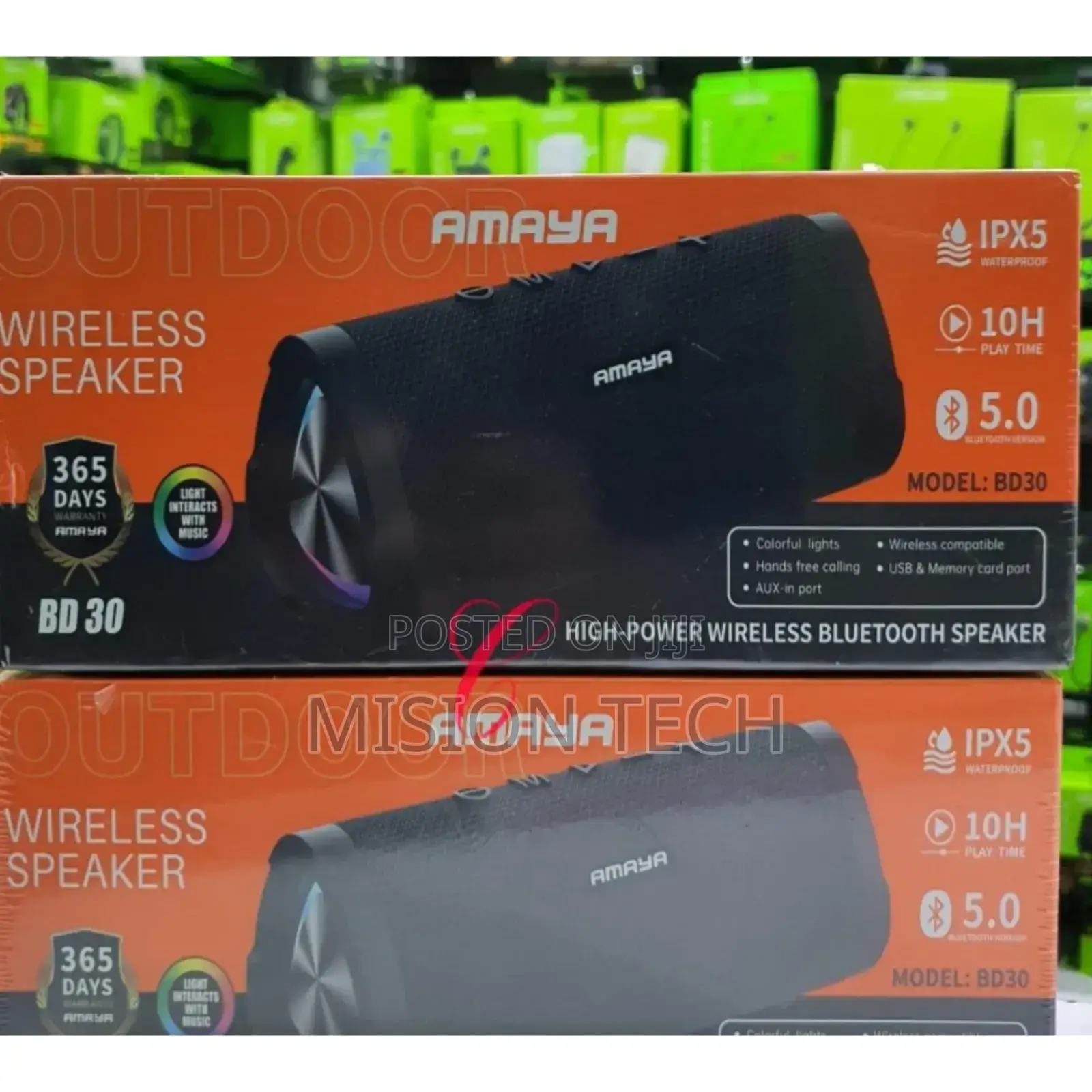Amaya BD30 Wireless Bluetooth Speaker With Colorful Lights