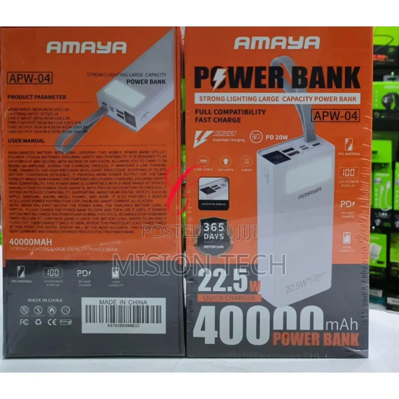 Amaya APW-04 Power Bank 40000mah 22.5W Super Fast Charging