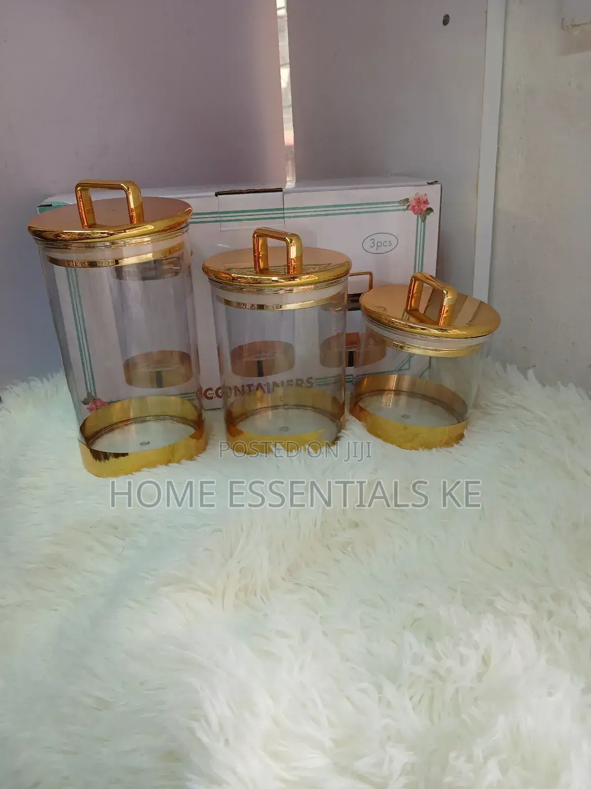 3pcs Acrylic Cannister Storage Jars