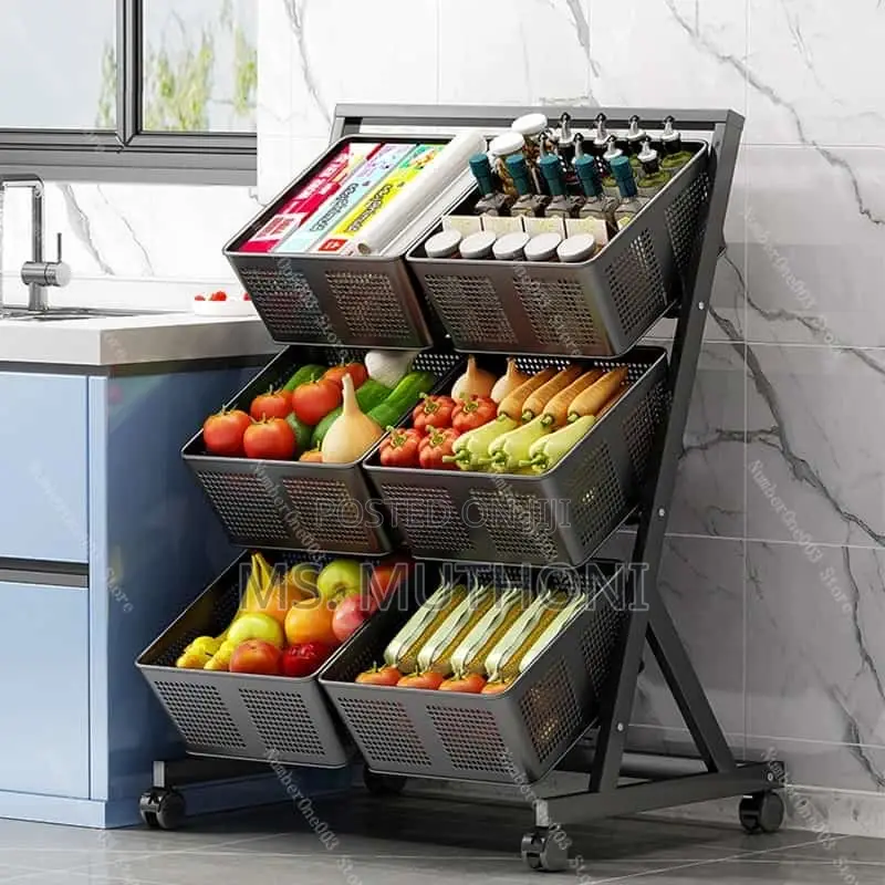 Multifunctional Metallic Vegetable/Fruits Cart