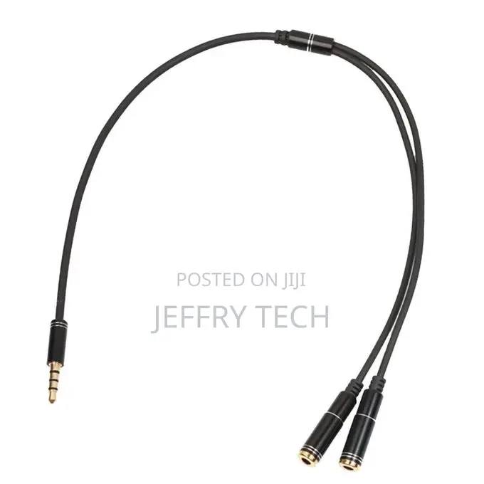 3.5mm 1 Male Jack Plug to 2 Female Sockets Y Splitter Cable