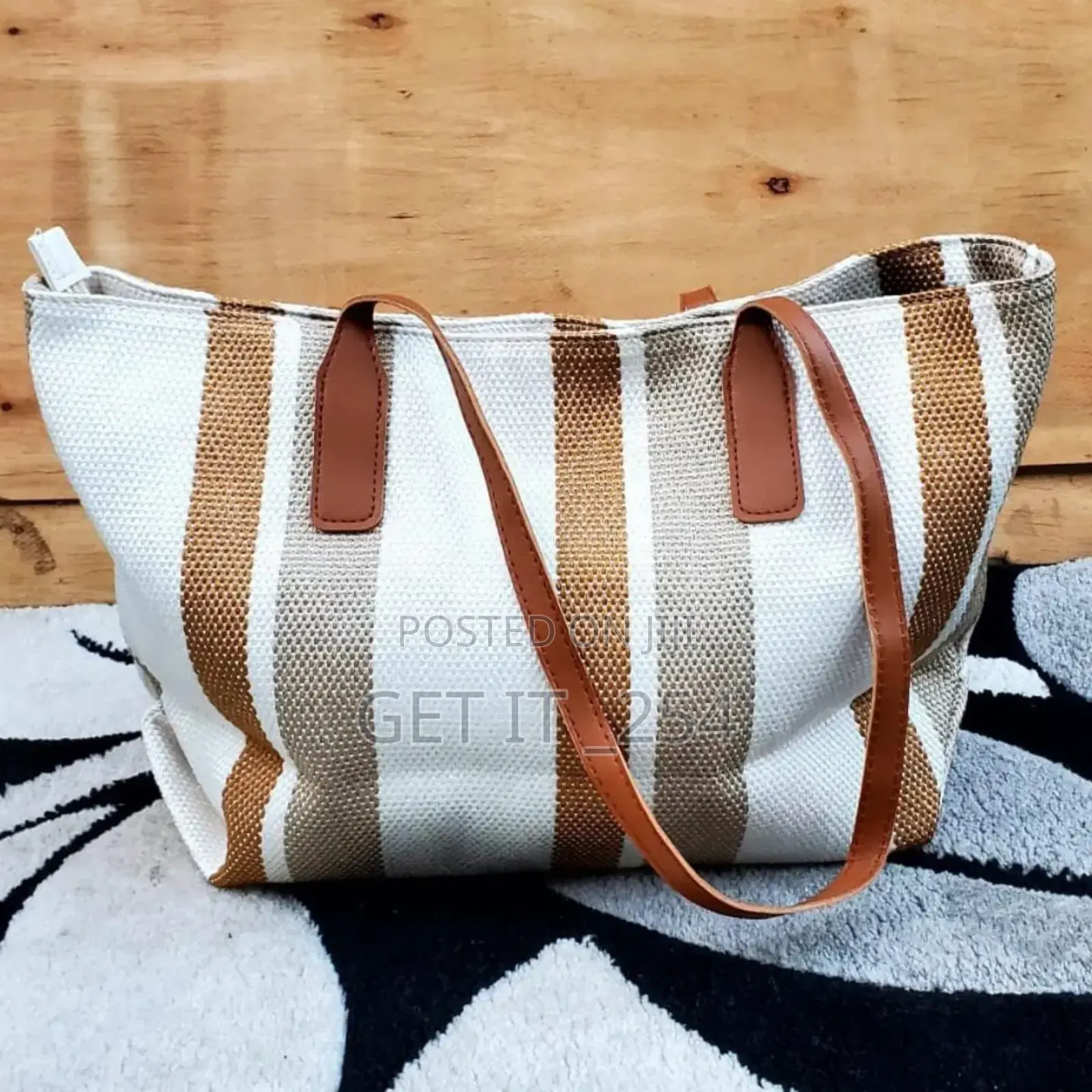 *Elena Stripped Tote Bag
