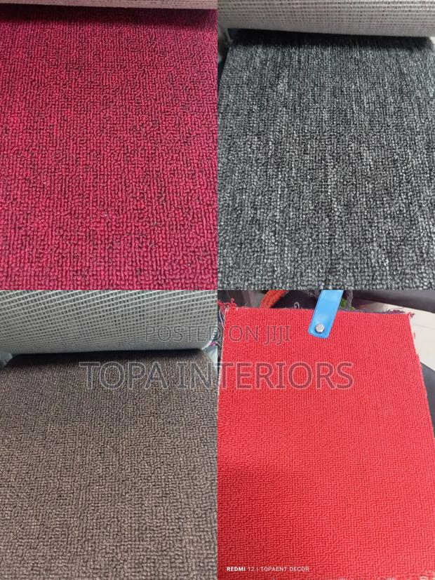 4 Metres Wide Grey and Red Wall to Wall Flooring Carpets Rugs