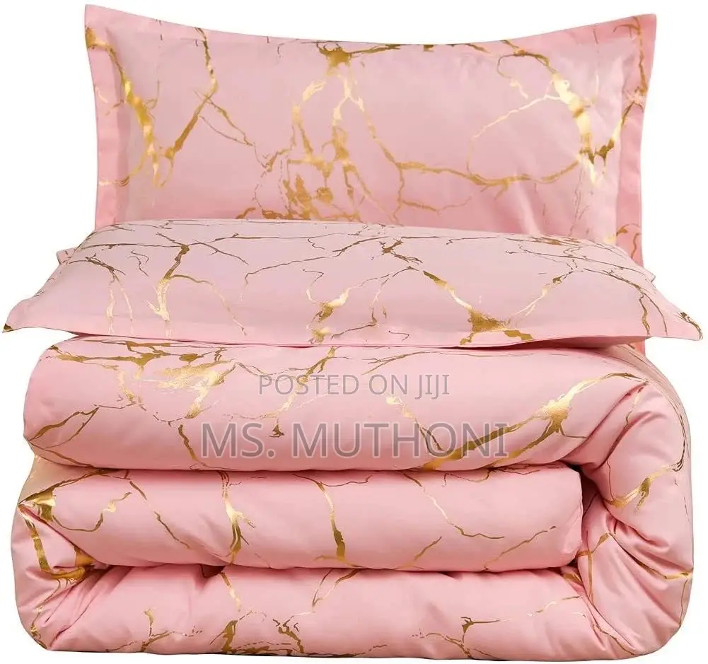 Luxury Gold Marble Texture Foil Style Duvet Cover Se
