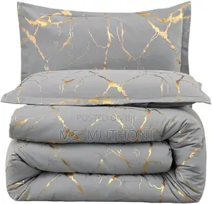 Luxury Gold Marble Texture Foil Style Duvet Cover Se