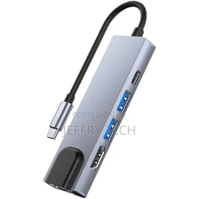 5-in-1 USB C Hub Type-C Hub HDMI Rj45 Lan