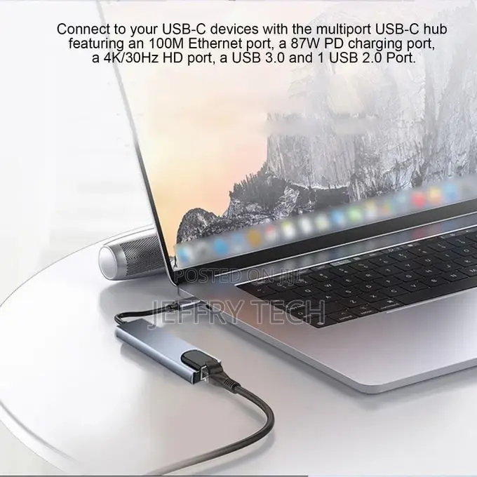 5-in-1 USB C Hub Type-C Hub HDMI Rj45 Lan