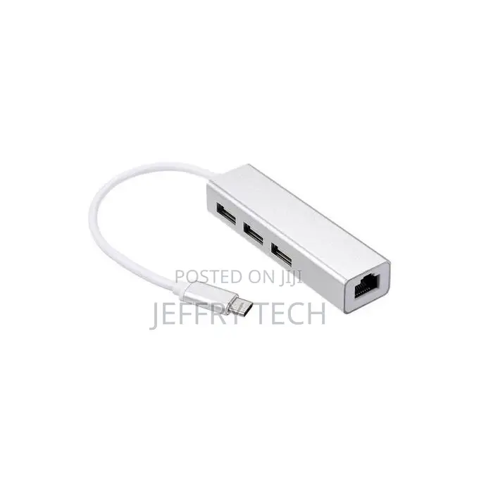 USB 2.0 Type-C 3 Port HUB Fast Ethernet