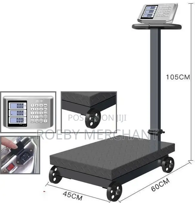TCS Heavy Duty Digital Weighing Scale 600kg With Wheels