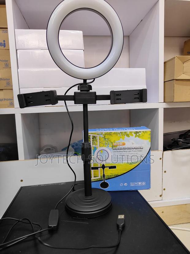 Table Stand Ringlight With Dual Phone Holder