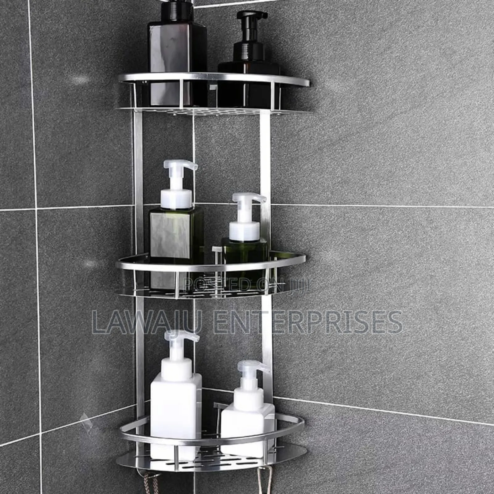 3 Layer Aluminum Bathroom Corner Shelf