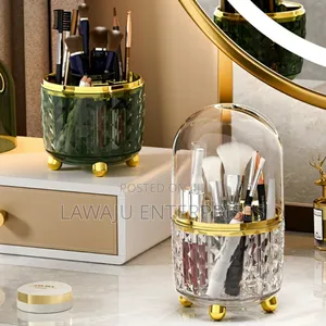 Luxury 360° Rotating Makeup Brushes Holder With Lid