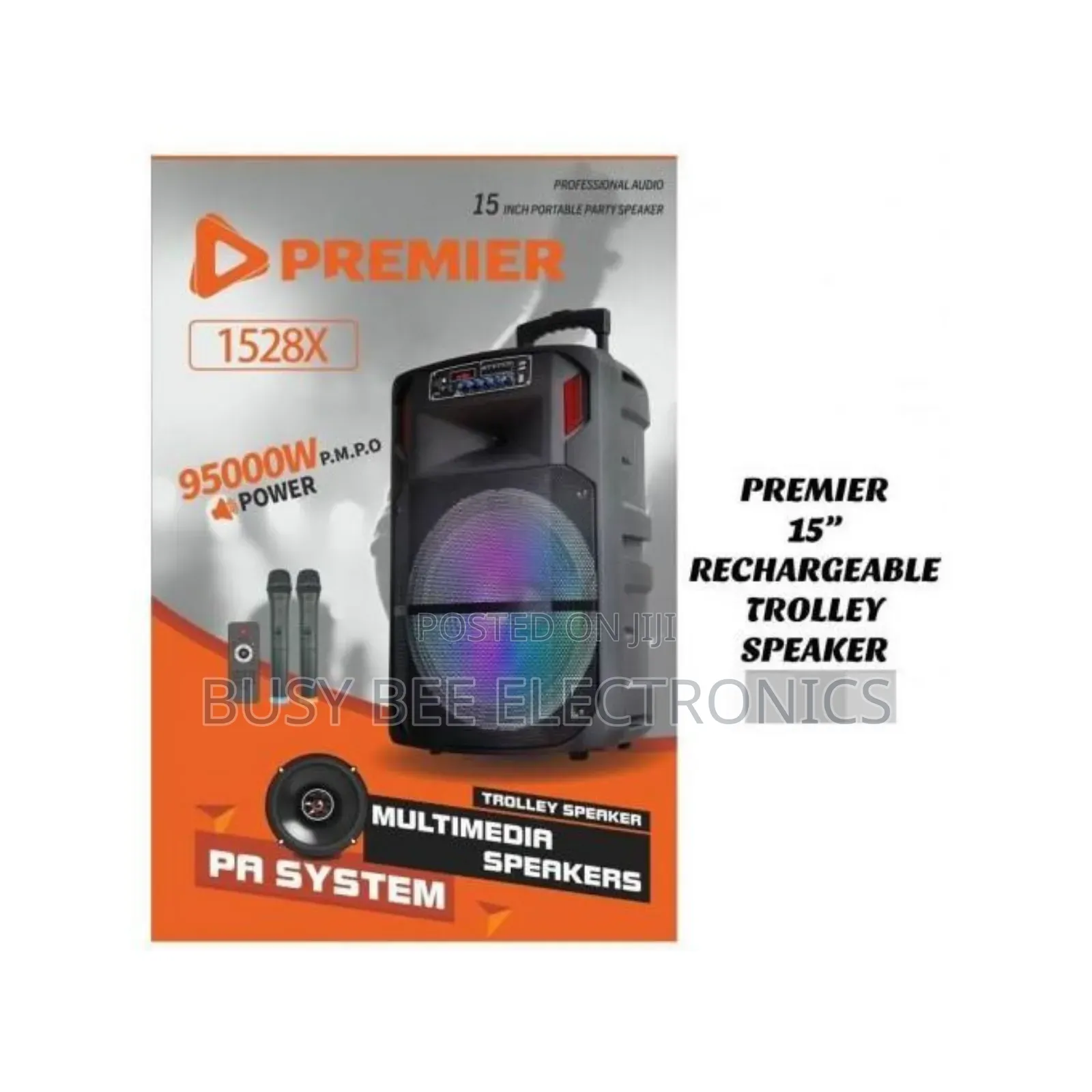Premier Multimedia 15" Rechargeable Speakers