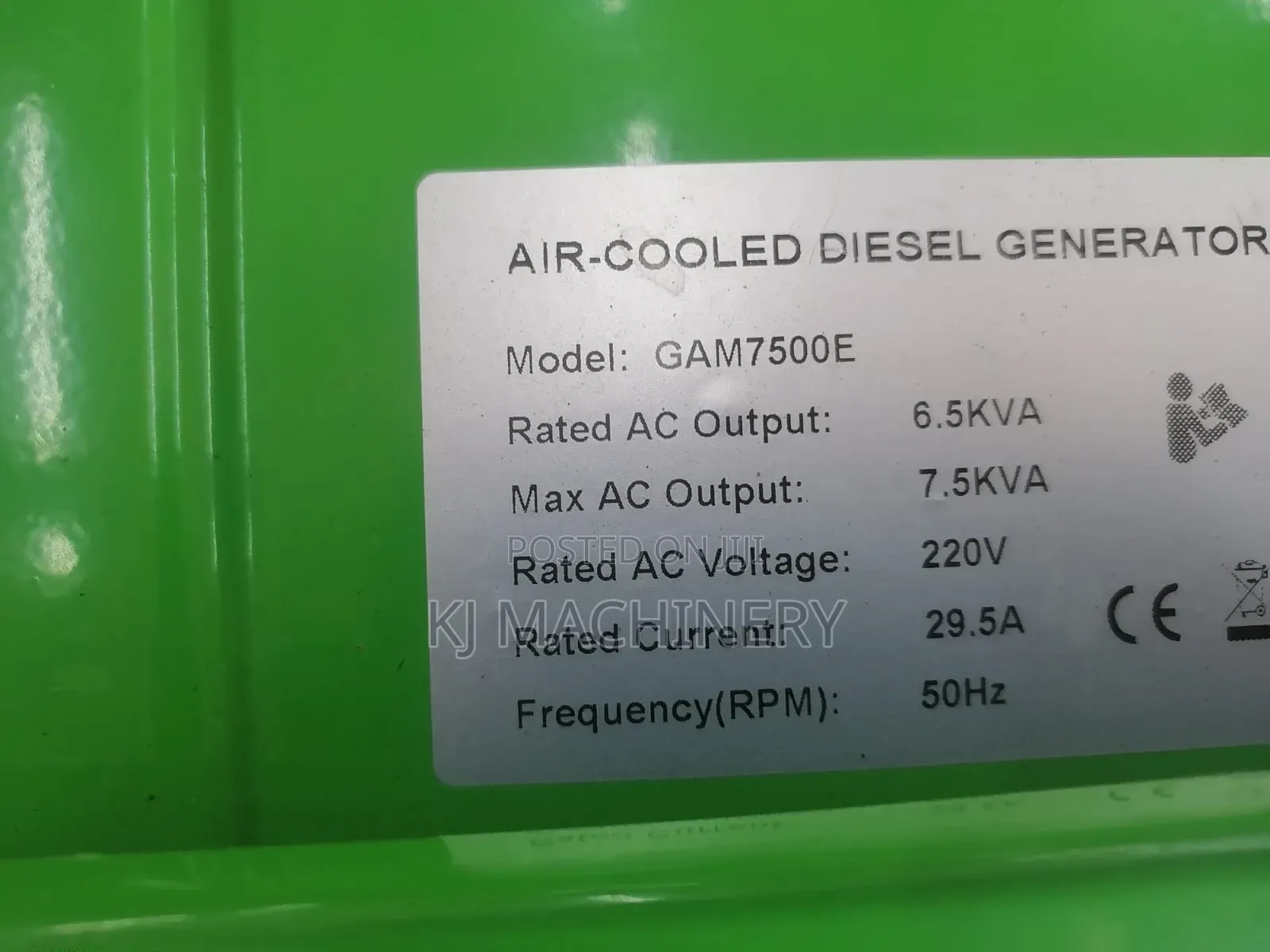 Diesel 7.5kva Air Cooled Genset GAM 7500E