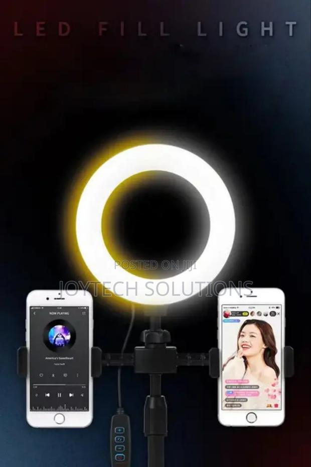 Phone Led Fill Light Tripod Stand. Dual Holders